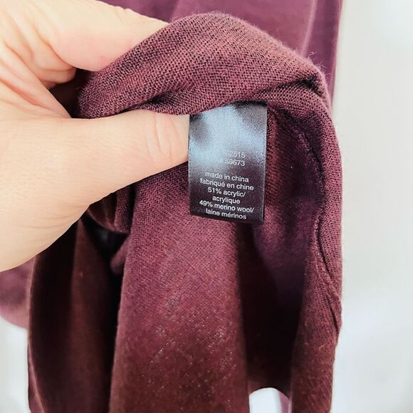 John varvados | maroon v-neck lightweight wool blend sweater | size XL - Picture 4 of 5